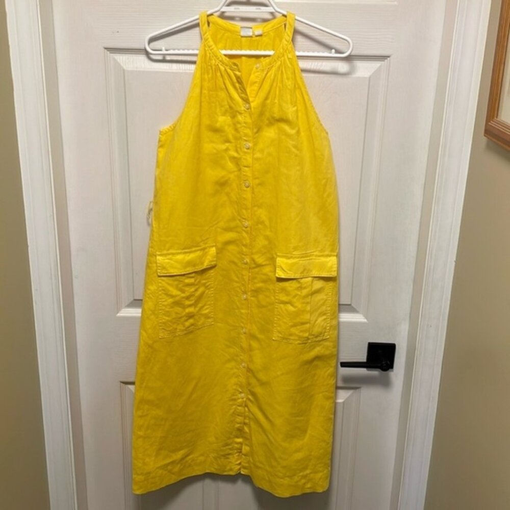 Gap Halter-Neck Shirtdress in Cotton-Linen Button Down Midi Size XS